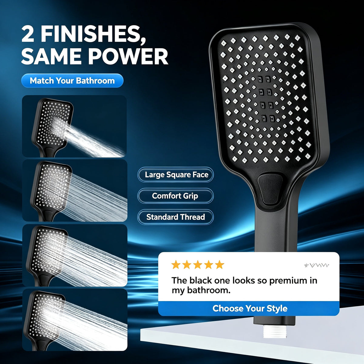 🚿 Enjoy a Spa-Like Shower — 4-Mode Shower Head