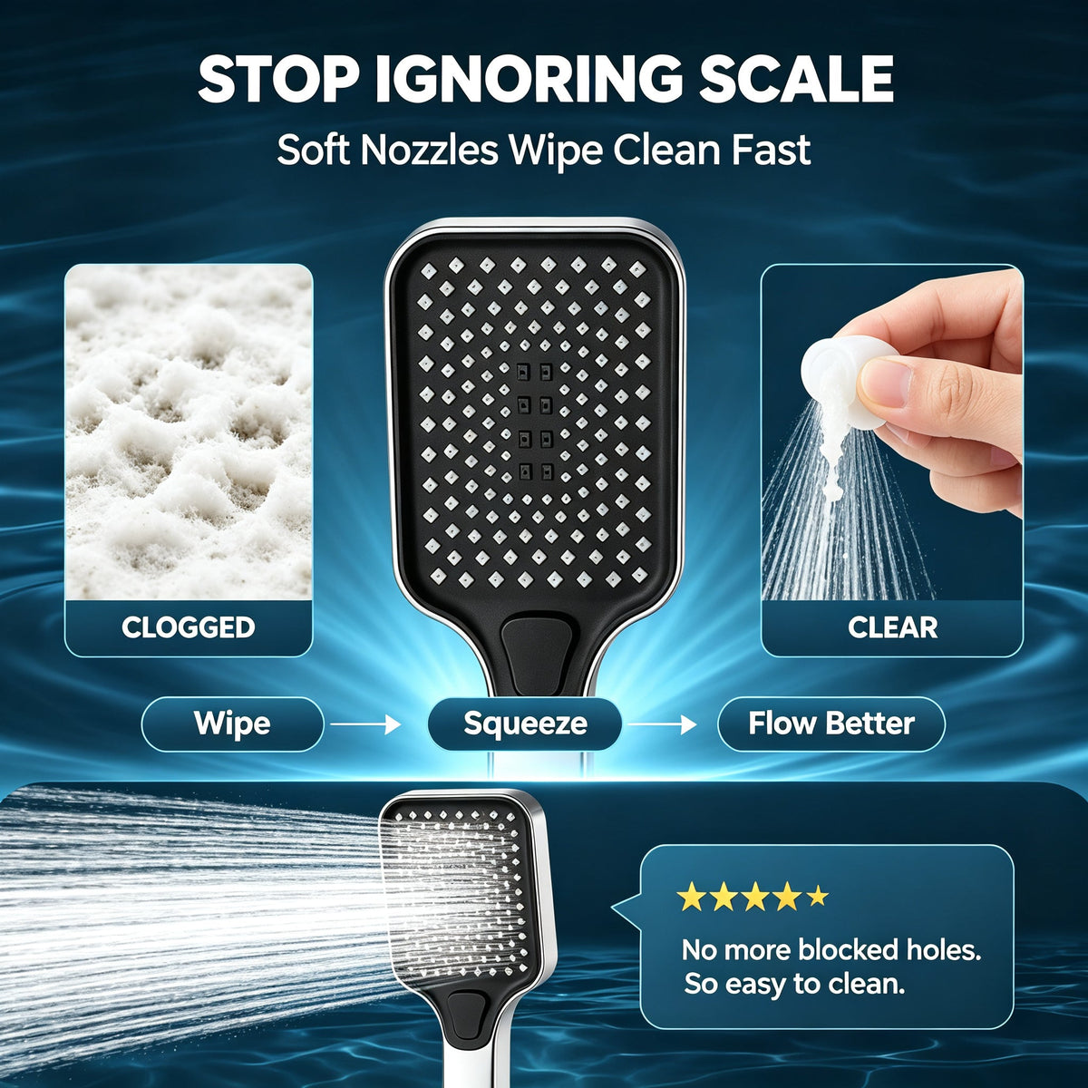🚿 Enjoy a Spa-Like Shower — 4-Mode Shower Head