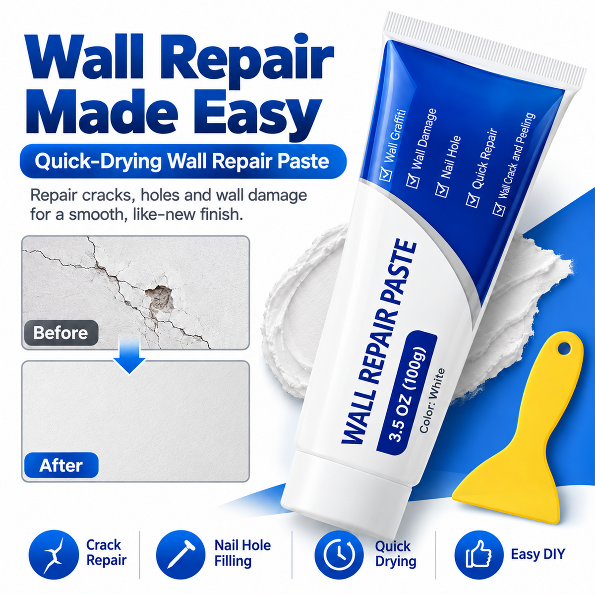 Fix Nail Holes, Small Cracks &Chips-Without the Mess🧱 ✨ (offer)
