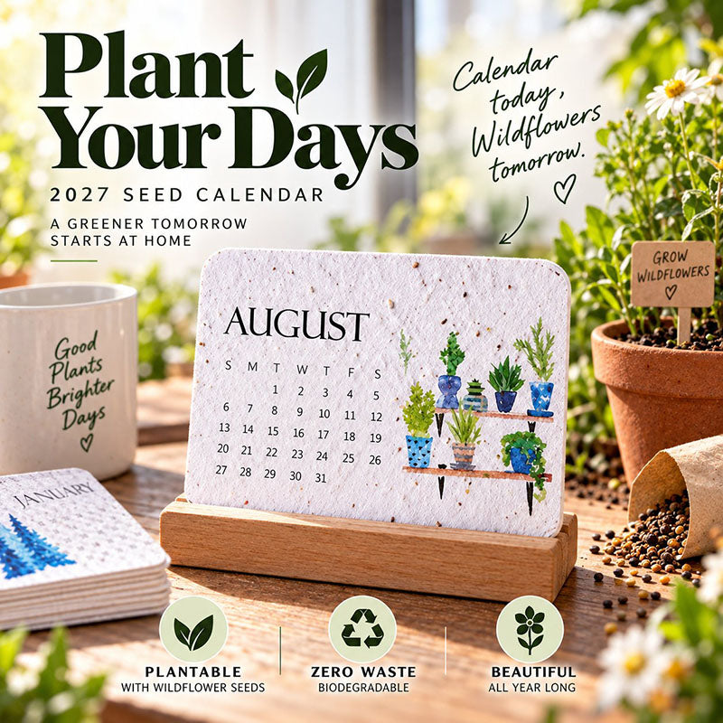 🇺🇸 🌱 2027 Plantable Desk Calendar — A Little Art. A New Beginning.📅