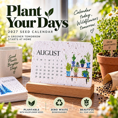 🇺🇸 🌱 2027 Plantable Desk Calendar — A Little Art. A New Beginning.📅