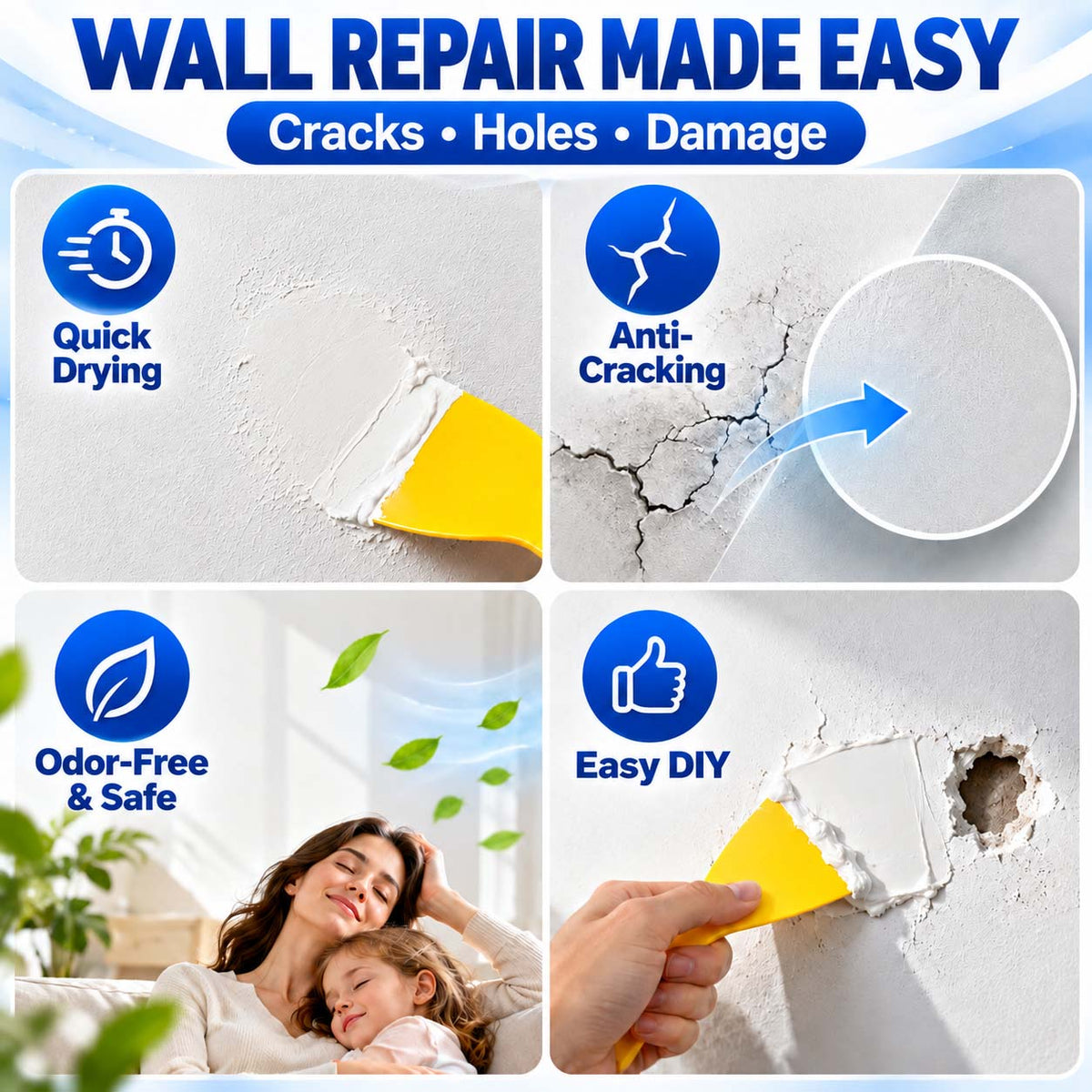 Fix Nail Holes, Small Cracks &Chips-Without the Mess🧱 ✨