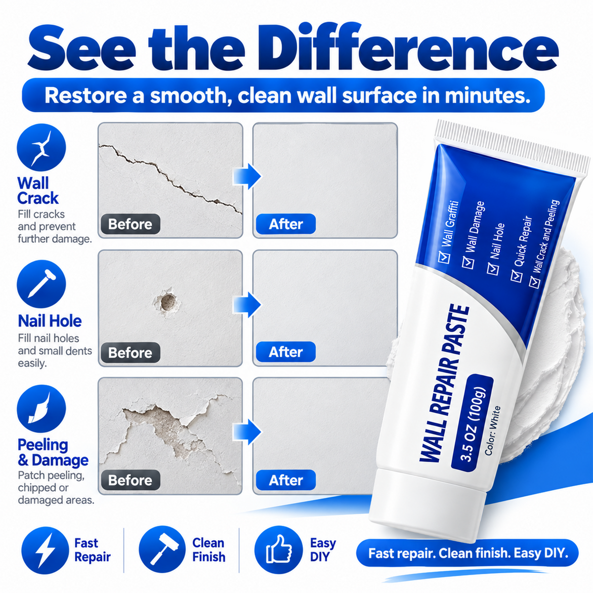 Fix Nail Holes, Small Cracks &Chips-Without the Mess🧱 ✨ (offer)