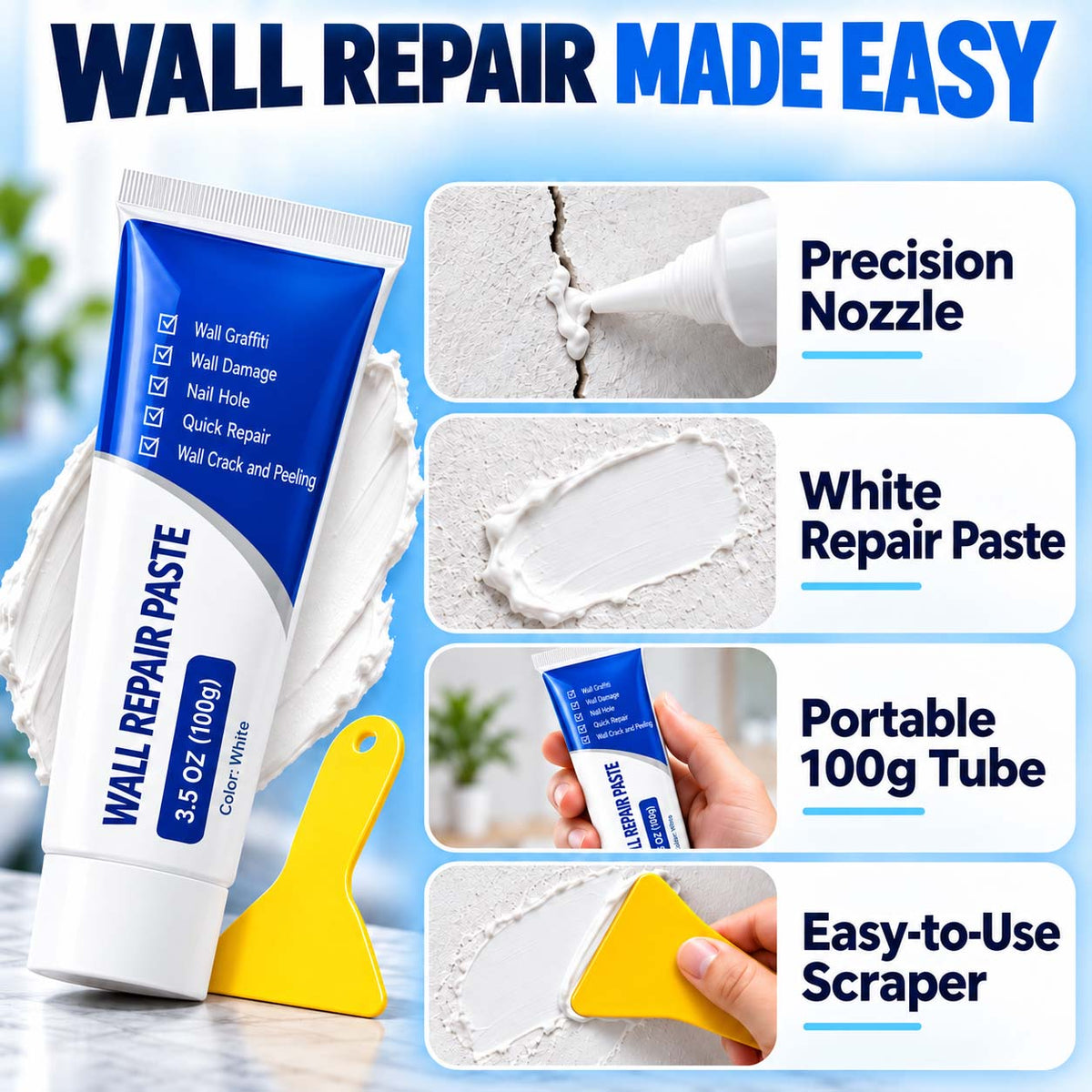 Fix Nail Holes, Small Cracks &Chips-Without the Mess🧱 ✨