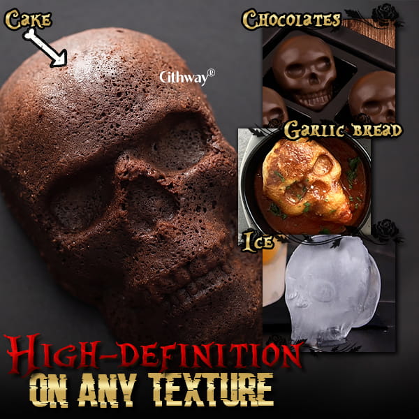 💀 3D Skull Halloween Mold — Bake, Freeze & Fill