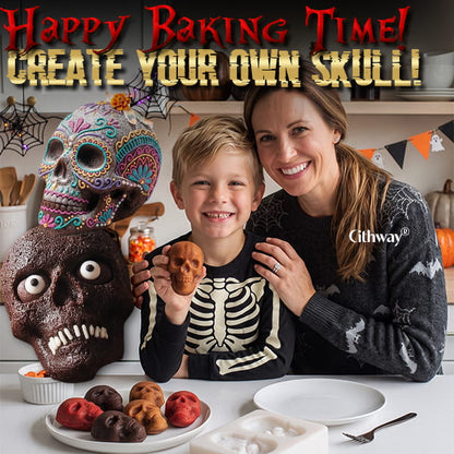 💀 3D Skull Halloween Mold — Bake, Freeze & Fill