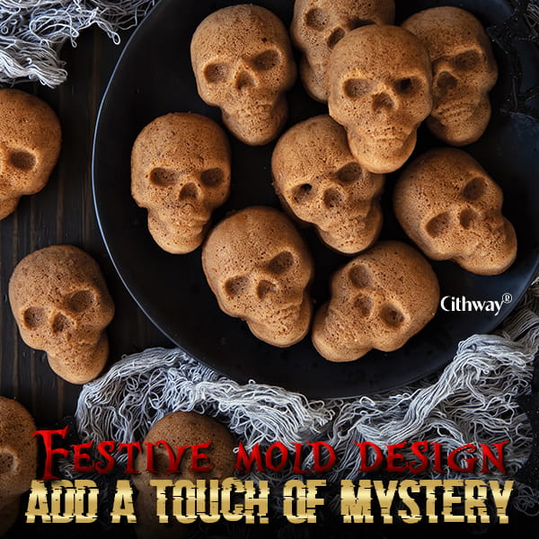 💀 3D Skull Halloween Mold — Bake, Freeze & Fill