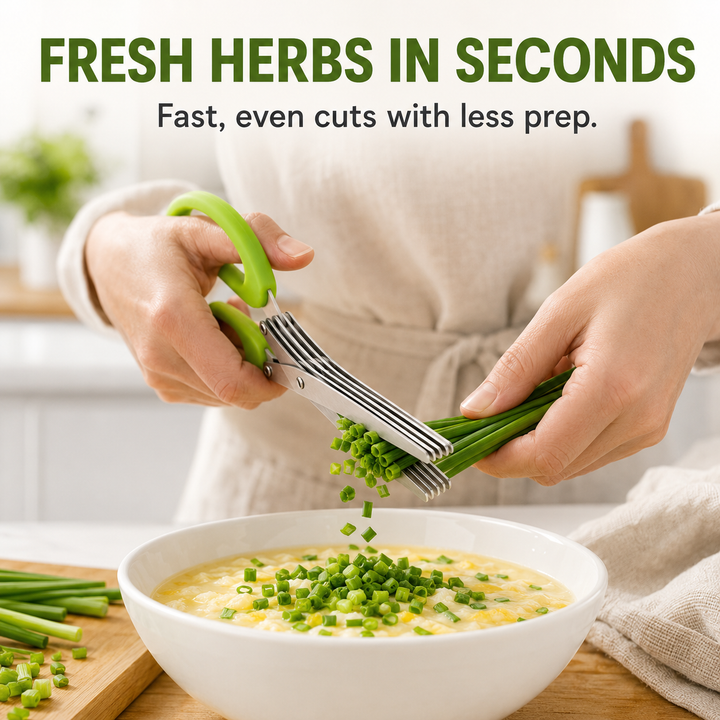 ✂️ 5-Blade Herb Scissors — Fresh Herbs in Seconds