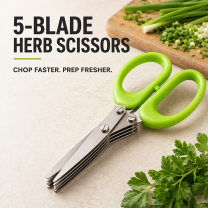 ✂️ 5-Blade Herb Scissors — Fresh Herbs in Seconds