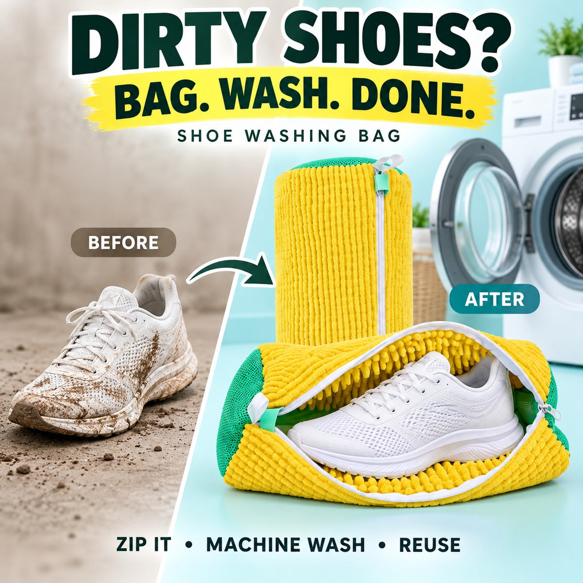 Laundry Shoe Washing Bag for Washing Machine - Protect Your Footwear