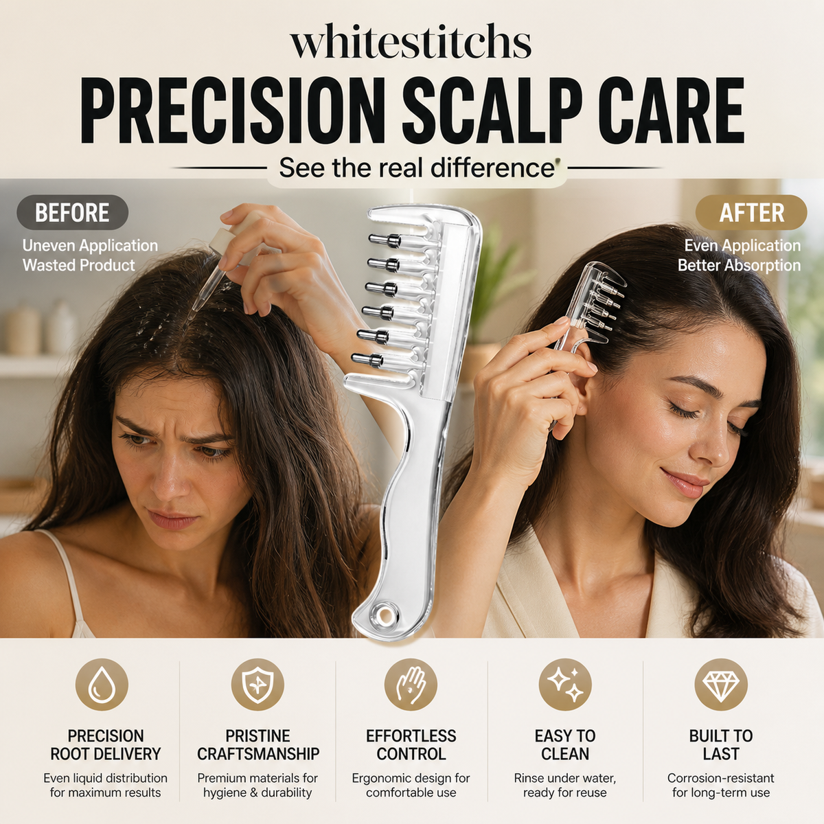💧 RootRoll™ Scalp Oil Applicator — Precision Application & Massage