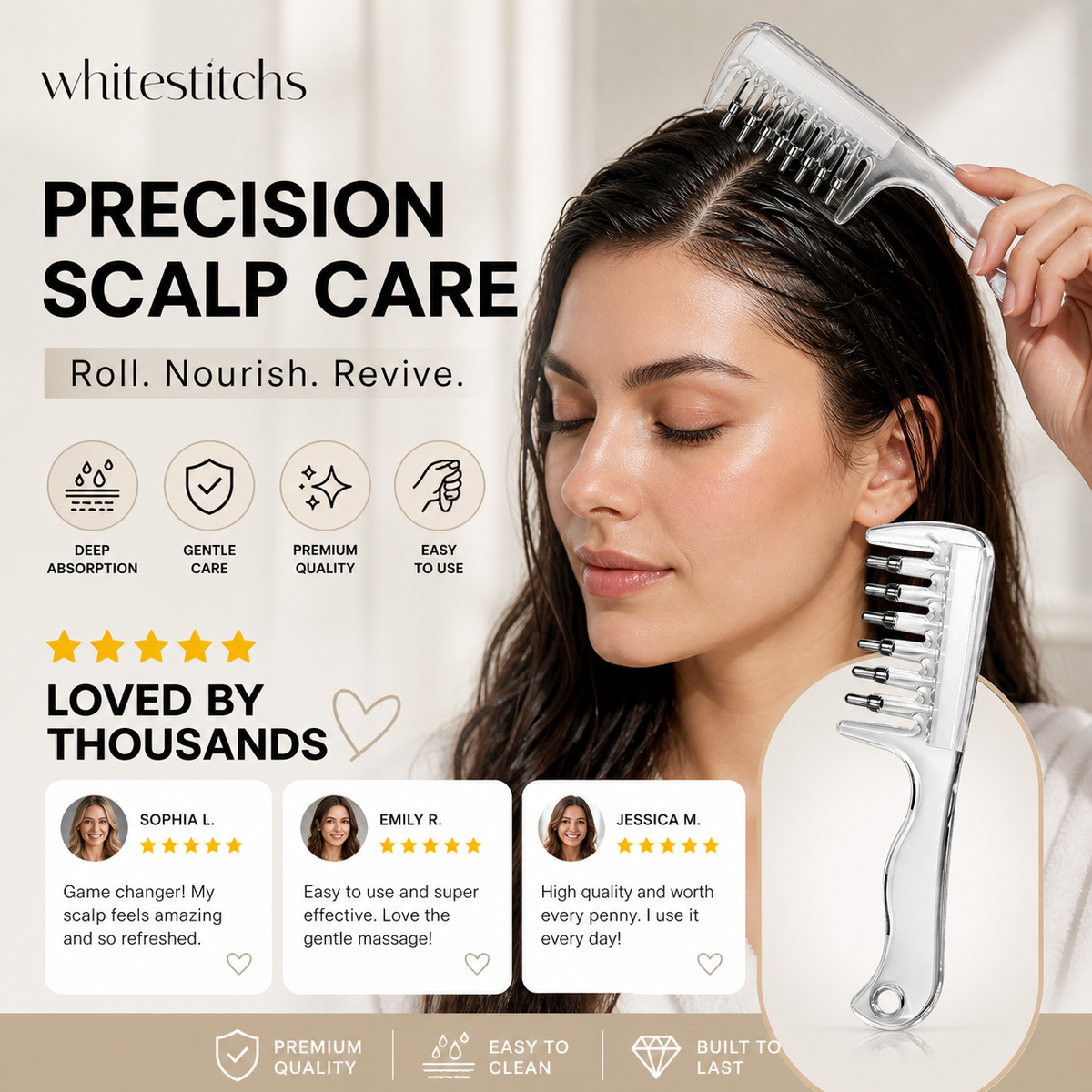 💧 RootRoll™ Scalp Oil Applicator — Precision Application & Massage