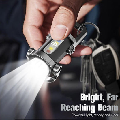 🔦 Pocket Keychain Flashlight – Rechargeable LED + COB Dual Light