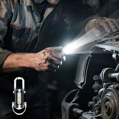 🔦 Pocket Keychain Flashlight – Rechargeable LED + COB Dual Light