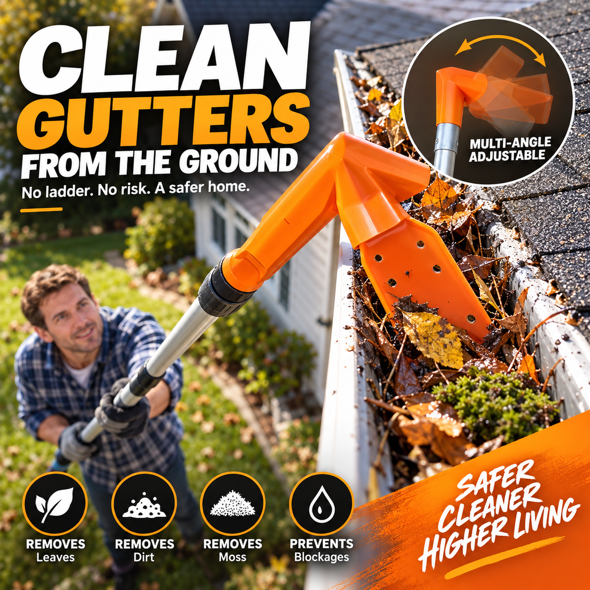 🍂 Clear Leaves with Less Hassle — Gutter Cleaning Tool