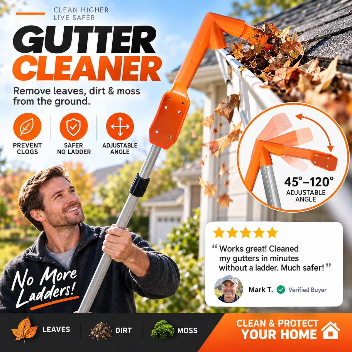 🍂 Clear Leaves with Less Hassle — Gutter Cleaning Tool