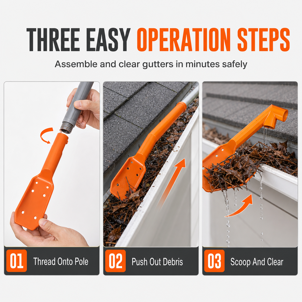 🍂 Clear Leaves with Less Hassle — Gutter Cleaning Tool