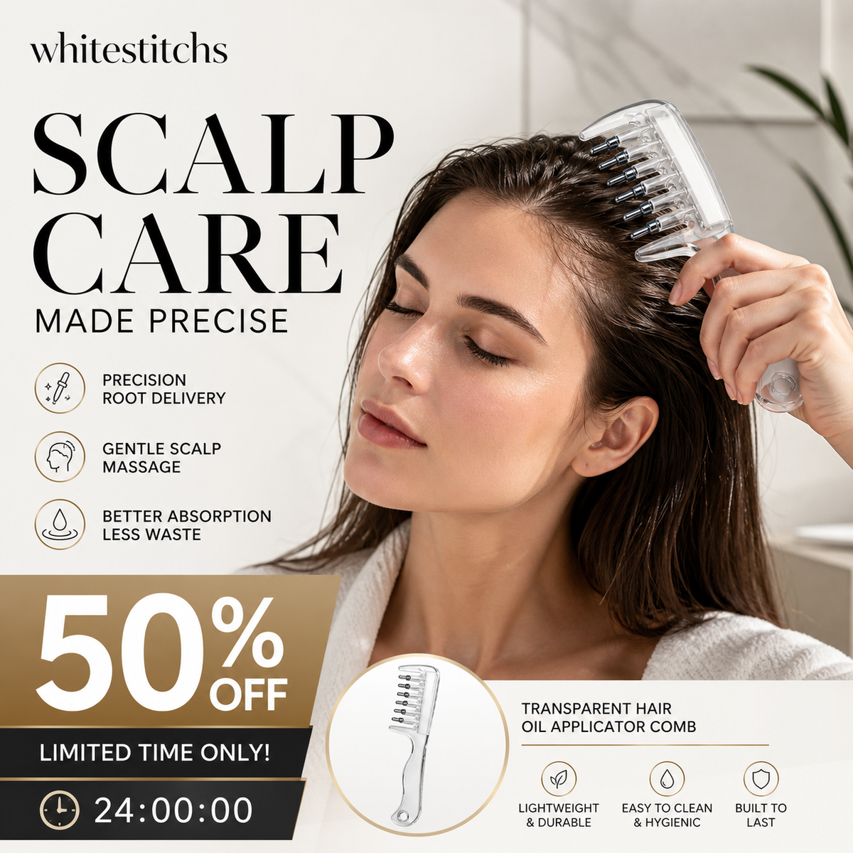 💧 RootRoll™ Scalp Oil Applicator — Precision Application & Massage